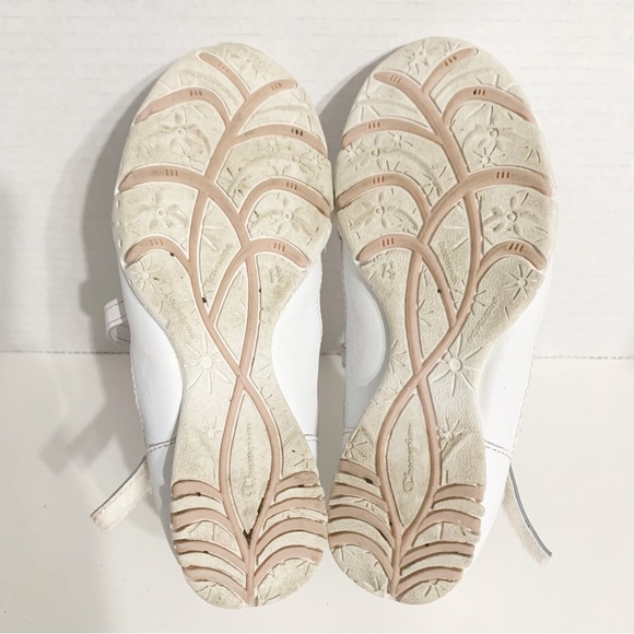 Champion White Leather and Mesh Slip On Strappy Sneakers Velcro Closure Sporty - Picture 6 of 12